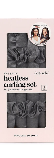 Kitsch Satin Heatless Curling Set - Charcoal Kitsch Satin Heatless Curling Set - Charcoal